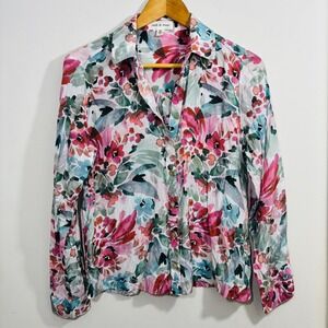 Anthropologie Cloth & Stone Long-Sleeve Printed Floral Button Down Shirt Small